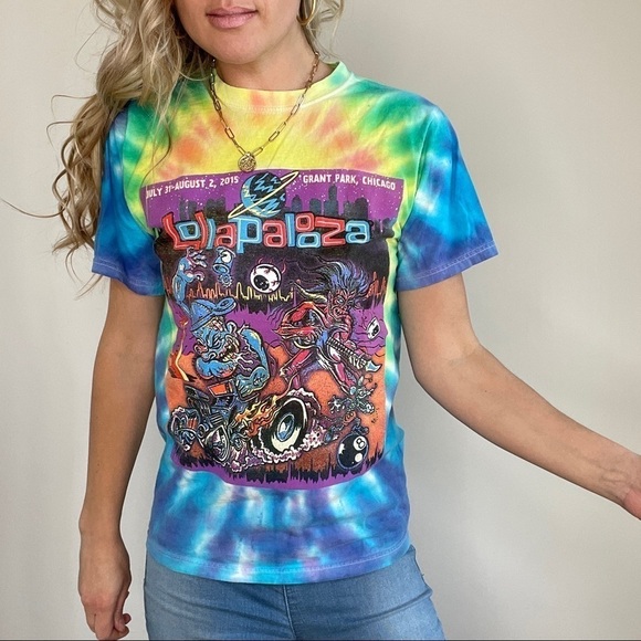 Lolapalozza Festival Tie Dye Band Tee Shirt Size Small - Picture 10 of 10